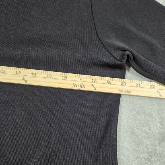 Exclusively Misook Top Large Petite Black Stretch Turtleneck Short Sleeve Career - Picture 5 of 6